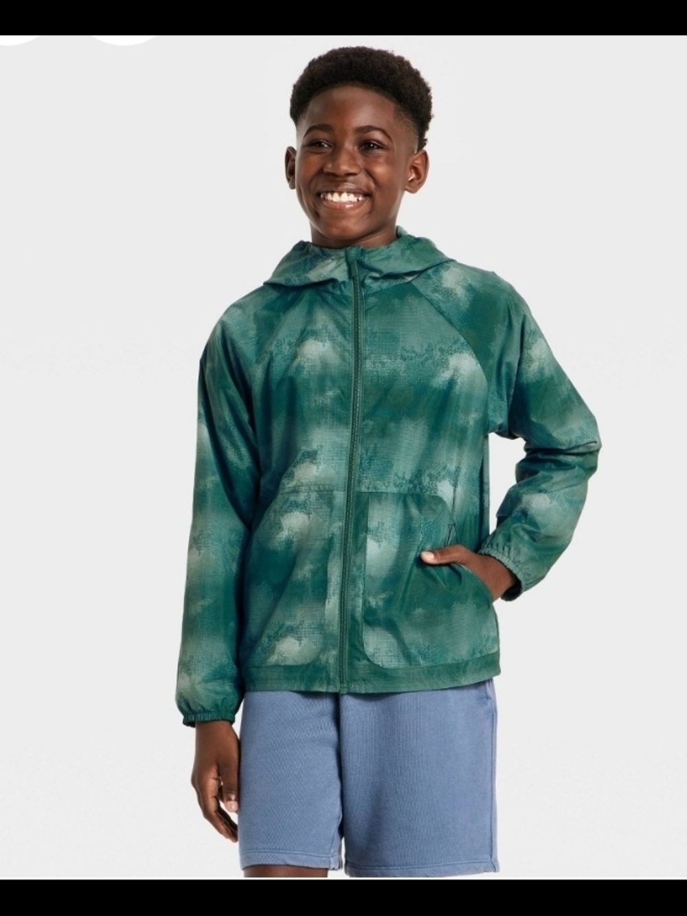 NEW All in Motion Boys' Windbreaker Rain Coat Size S 6/7